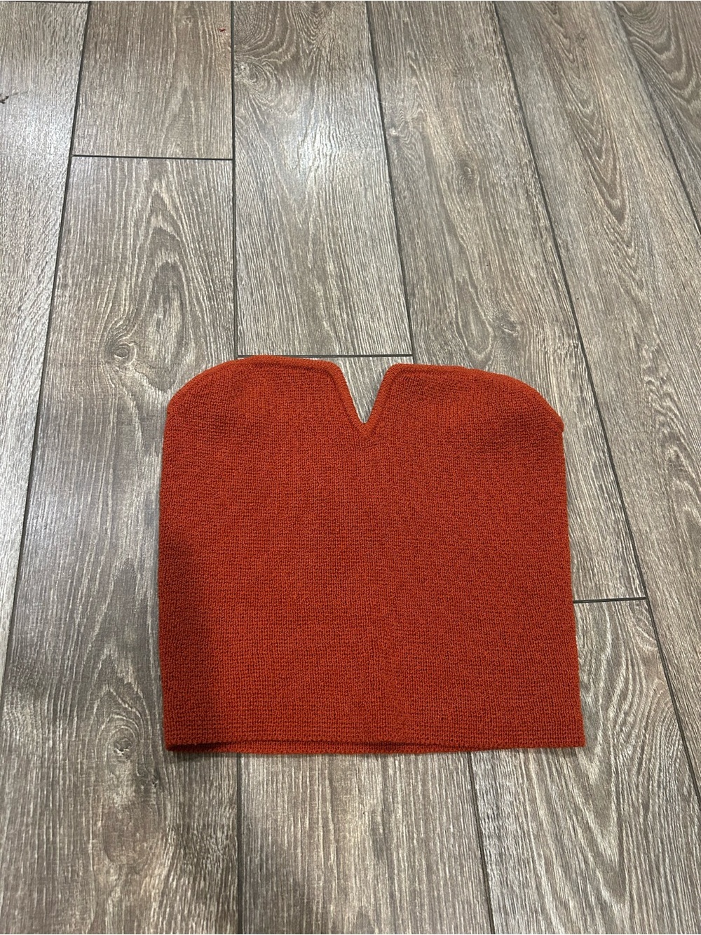 H&M Rust Red Knit V-Notch Strapless Crop Top